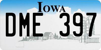 IA license plate DME397
