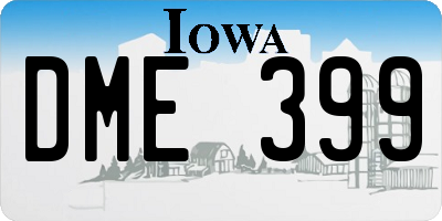 IA license plate DME399