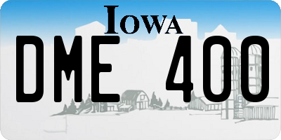 IA license plate DME400