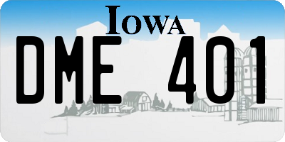 IA license plate DME401