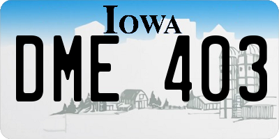 IA license plate DME403