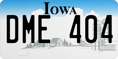 IA license plate DME404