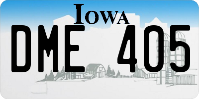IA license plate DME405