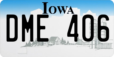 IA license plate DME406