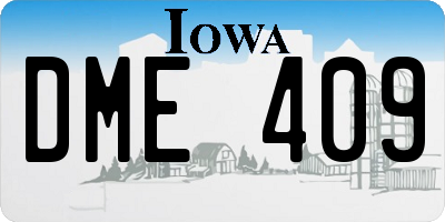 IA license plate DME409