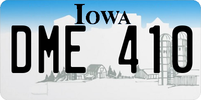 IA license plate DME410