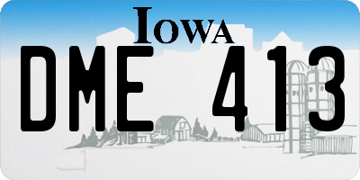 IA license plate DME413