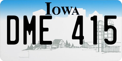 IA license plate DME415
