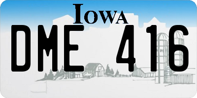 IA license plate DME416