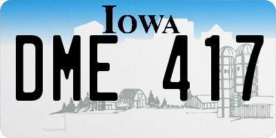 IA license plate DME417