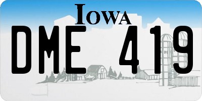 IA license plate DME419