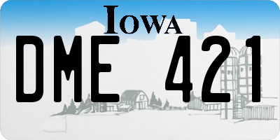 IA license plate DME421