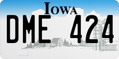 IA license plate DME424