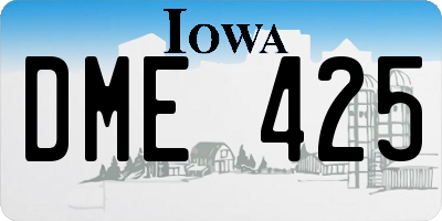 IA license plate DME425