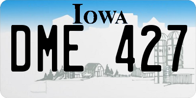 IA license plate DME427