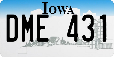 IA license plate DME431