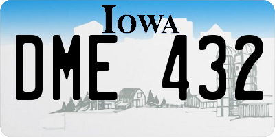 IA license plate DME432