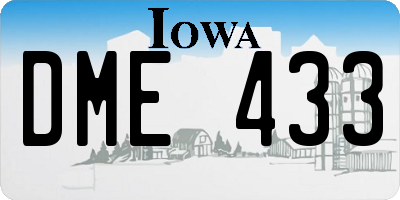IA license plate DME433