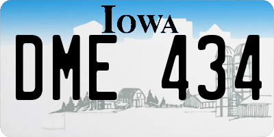 IA license plate DME434