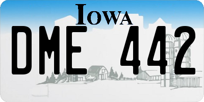 IA license plate DME442