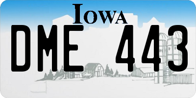 IA license plate DME443