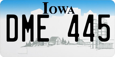 IA license plate DME445