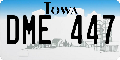 IA license plate DME447