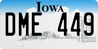 IA license plate DME449