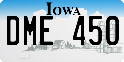 IA license plate DME450