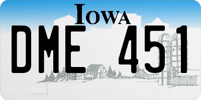 IA license plate DME451