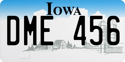IA license plate DME456