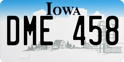 IA license plate DME458