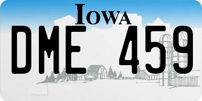IA license plate DME459