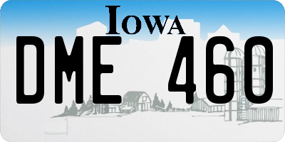 IA license plate DME460