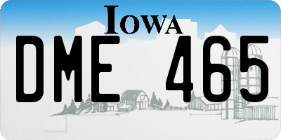 IA license plate DME465