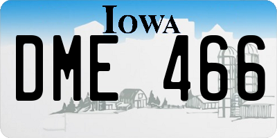 IA license plate DME466