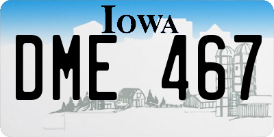 IA license plate DME467