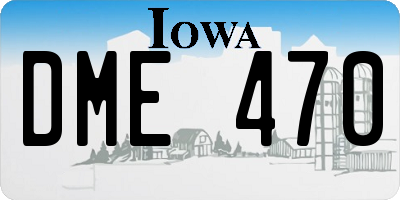 IA license plate DME470