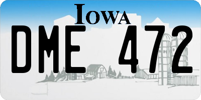 IA license plate DME472