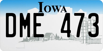 IA license plate DME473