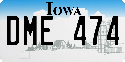 IA license plate DME474