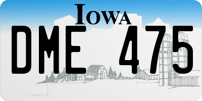 IA license plate DME475