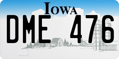 IA license plate DME476