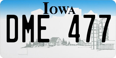 IA license plate DME477