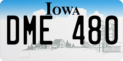 IA license plate DME480