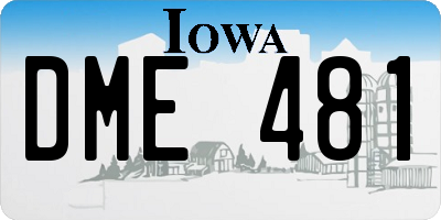 IA license plate DME481