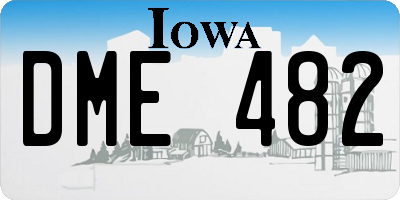 IA license plate DME482
