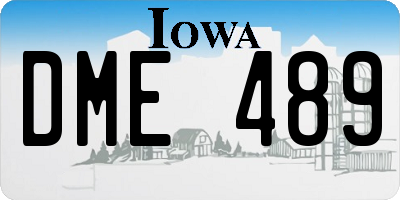 IA license plate DME489