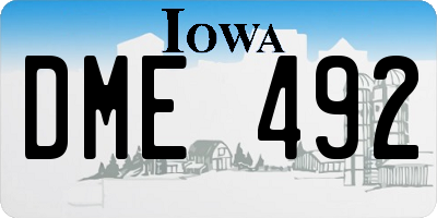 IA license plate DME492
