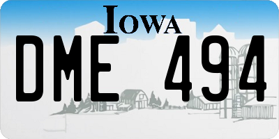 IA license plate DME494